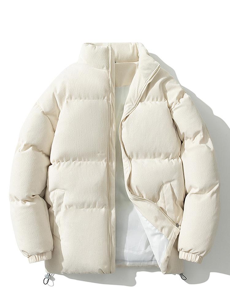 Cyrus | Funnel Neck Corduroy Puffer Coat - Image 2
