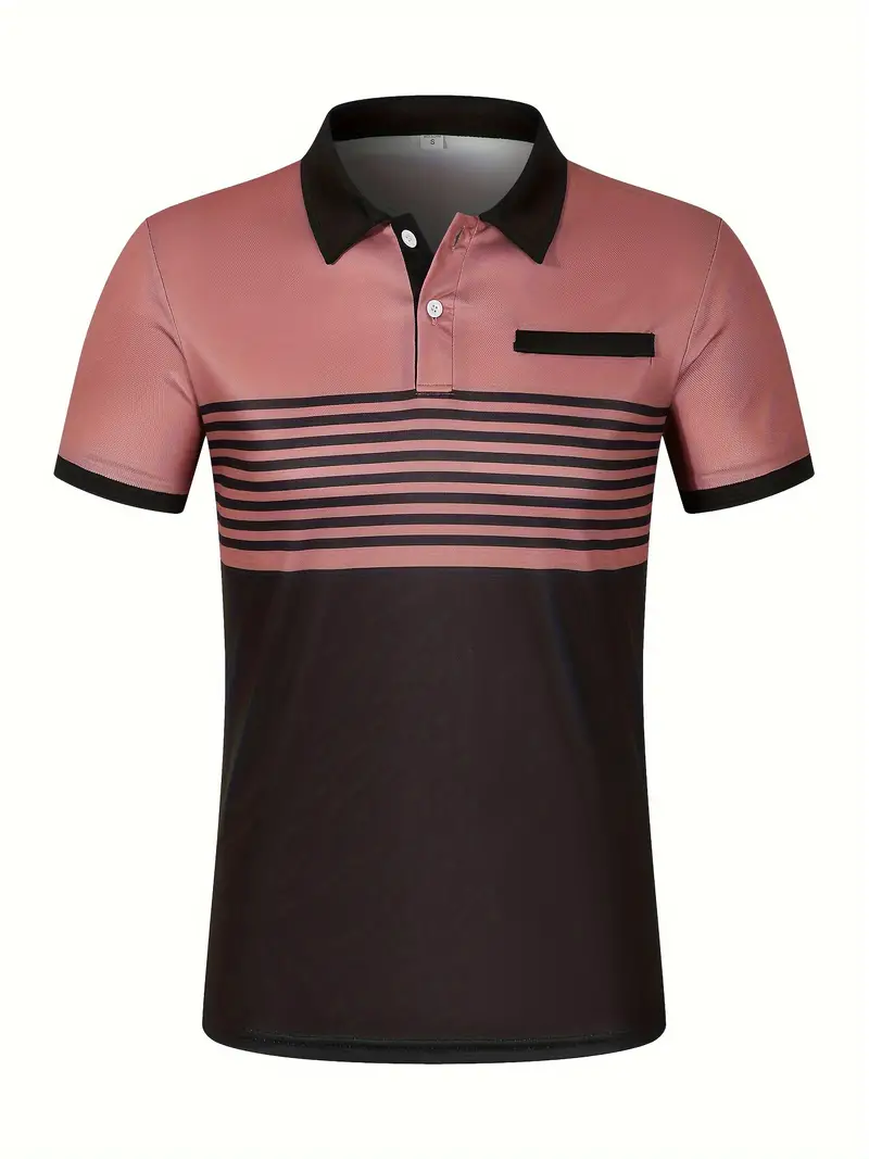 Dale® | Striped Casual Color Block Short Sleeve Shirt - Image 36