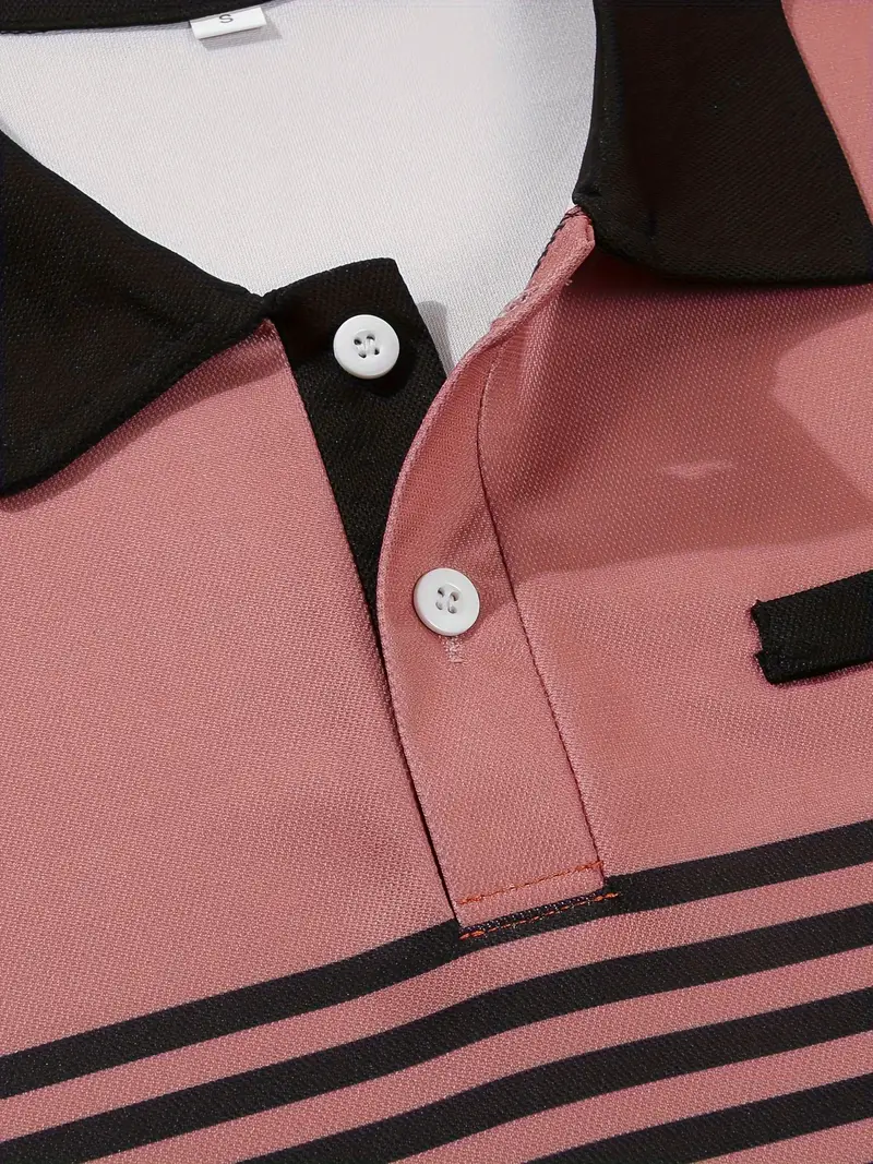 Dale® | Striped Casual Color Block Short Sleeve Shirt - Image 39