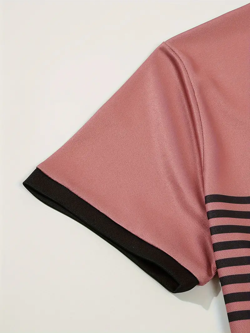 Dale® | Striped Casual Color Block Short Sleeve Shirt - Image 40