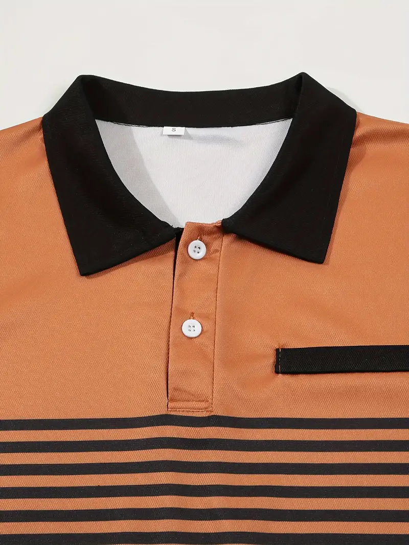 Dale® | Striped Casual Color Block Short Sleeve Shirt - Image 45