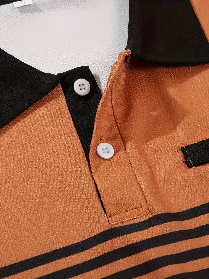 Dale® | Striped Casual Color Block Short Sleeve Shirt - Image 46