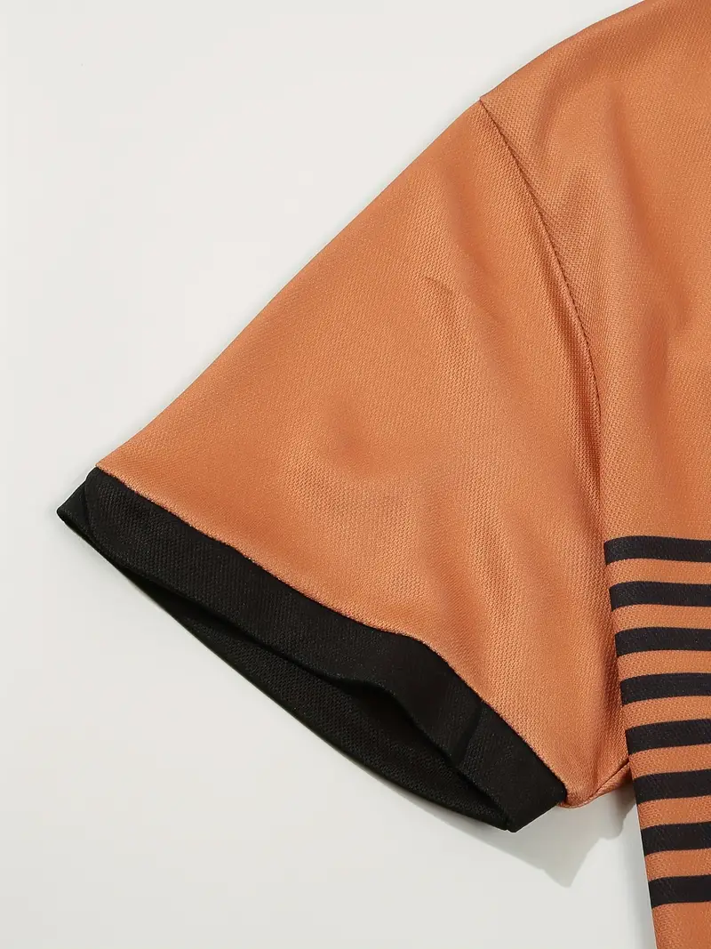 Dale® | Striped Casual Color Block Short Sleeve Shirt - Image 47