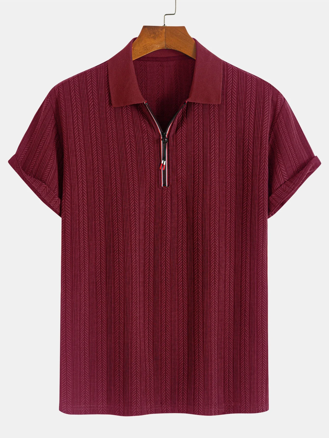 Dallas® | Textured Zipper Polo - Image 13