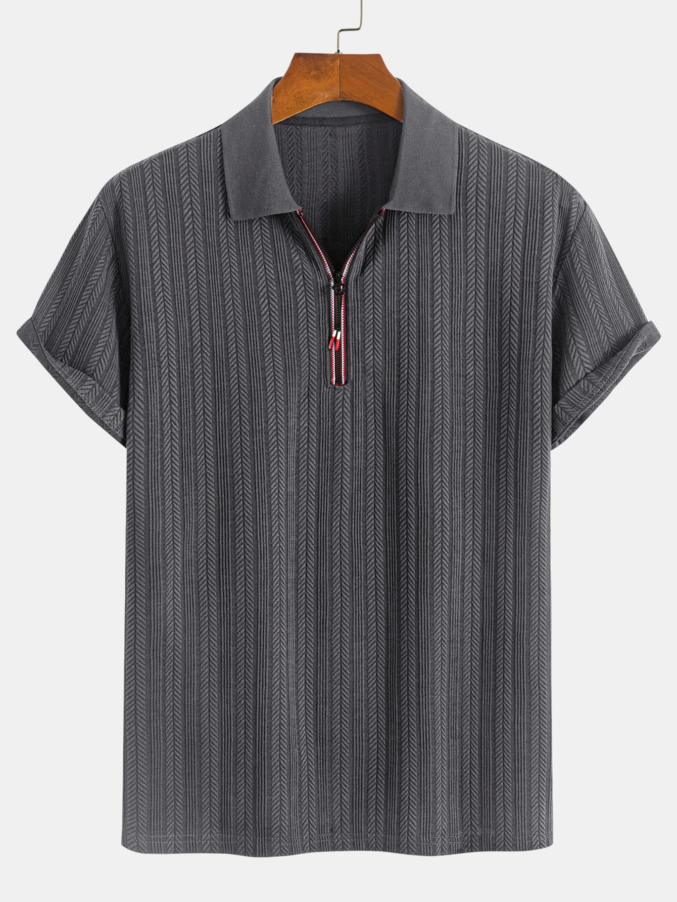 Dallas® | Textured Zipper Polo - Image 9