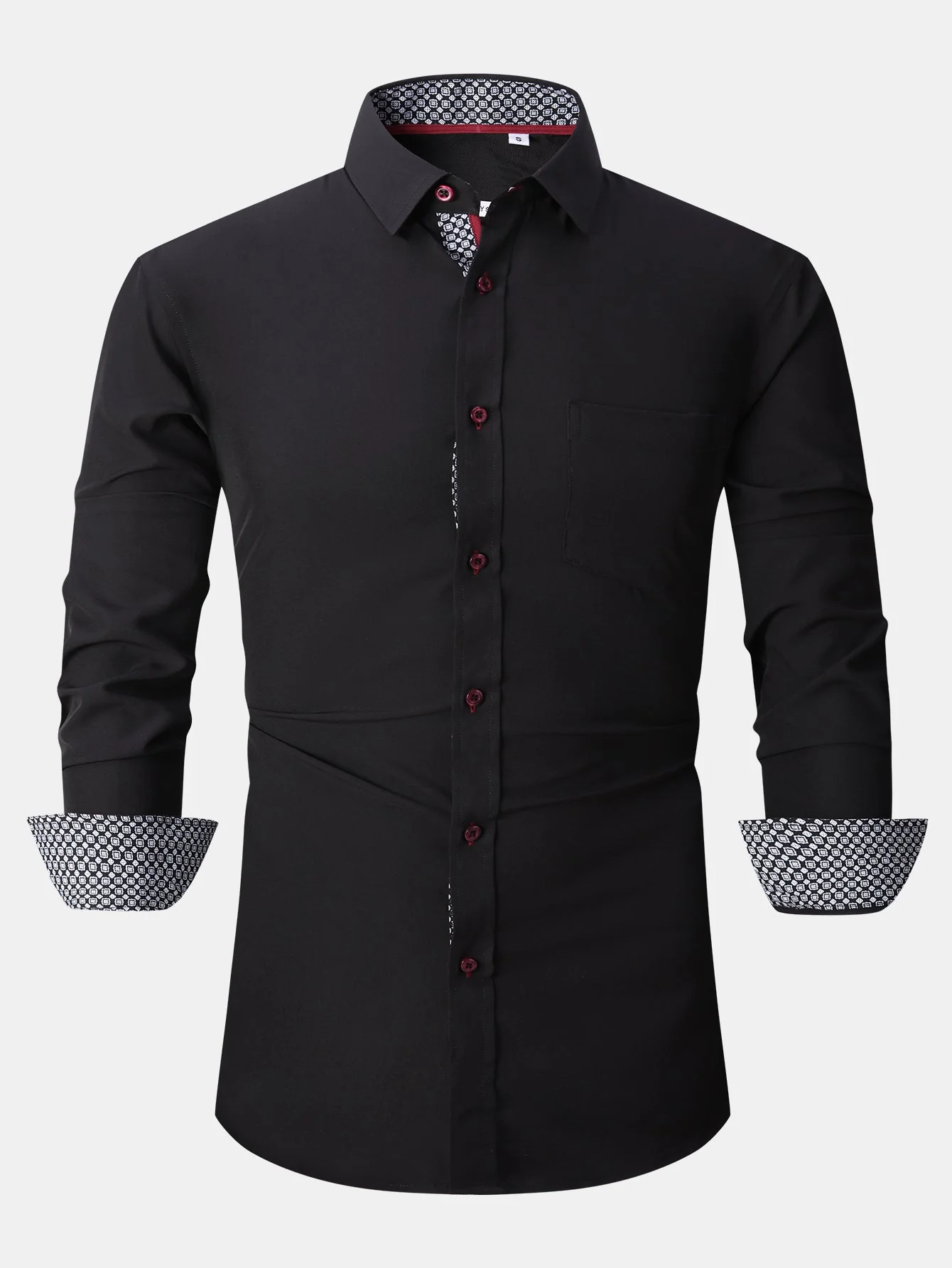 Dalmacio® | Long Sleeve Contrast Dress Shirt - Image 25