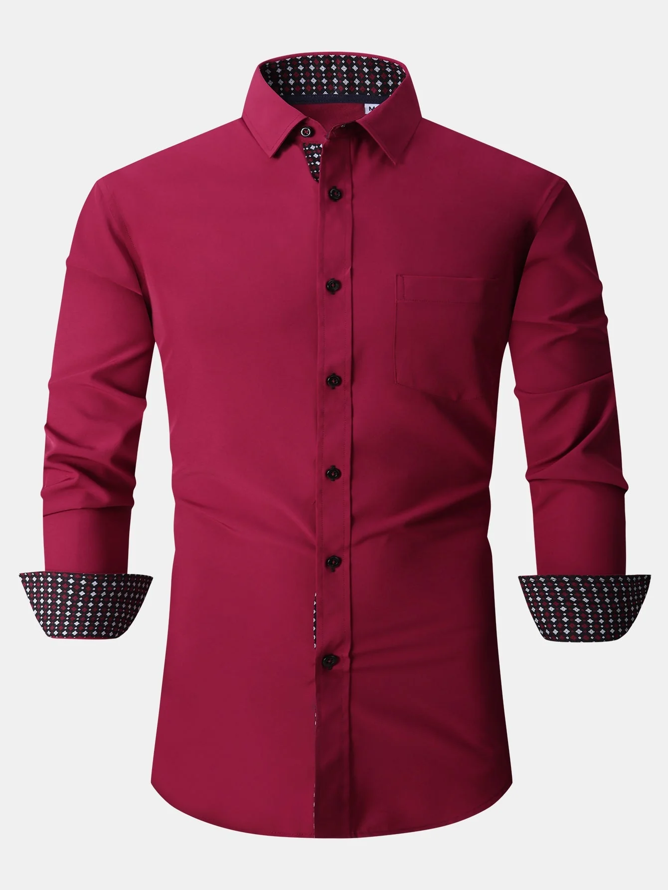 Dalmacio® | Long Sleeve Contrast Dress Shirt - Image 29