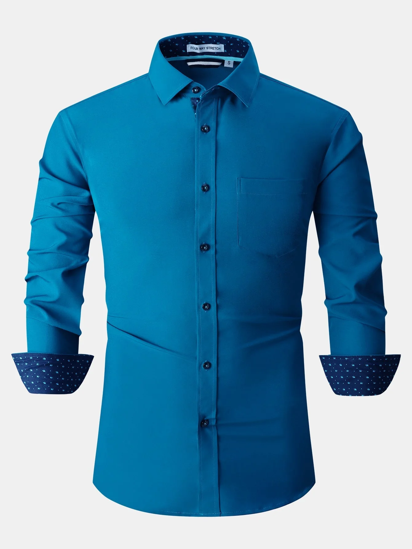Dalmacio® | Long Sleeve Contrast Dress Shirt - Image 3
