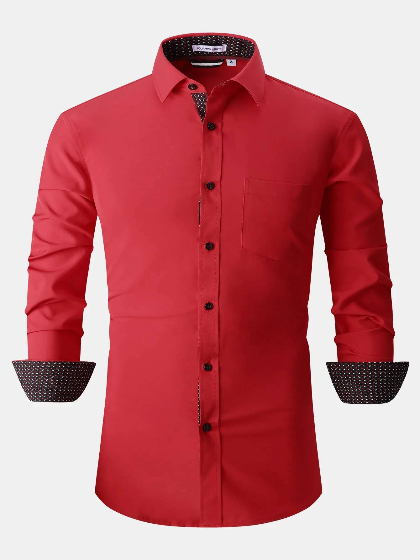 Dalmacio® | Long Sleeve Contrast Dress Shirt - Image 7