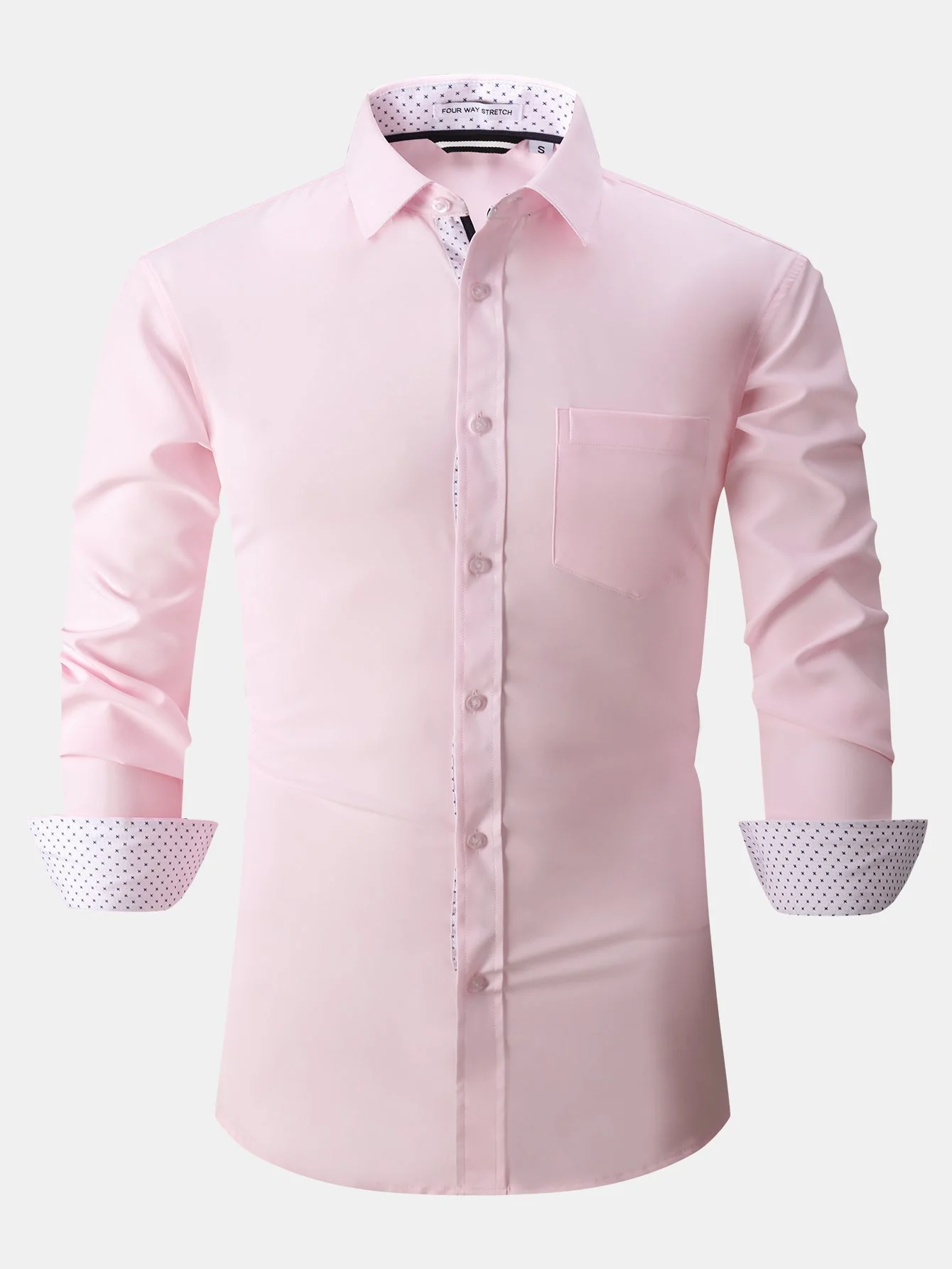Dalmacio® | Long Sleeve Contrast Dress Shirt - Image 9