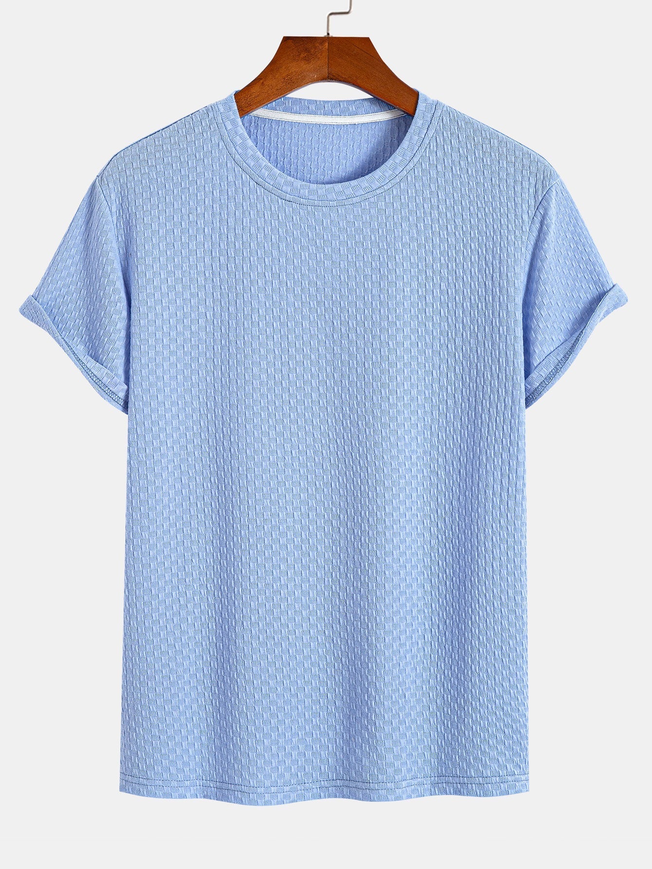 Damián® | Checkerboard Textured Knitted T-shirt - Image 3