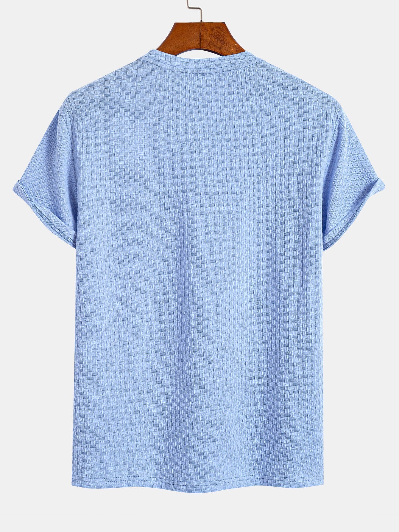 Damián® | Checkerboard Textured Knitted T-shirt - Image 4