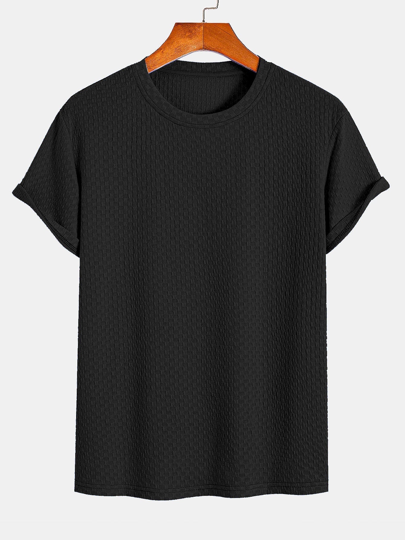 Damián® | Checkerboard Textured Knitted T-shirt - Image 5