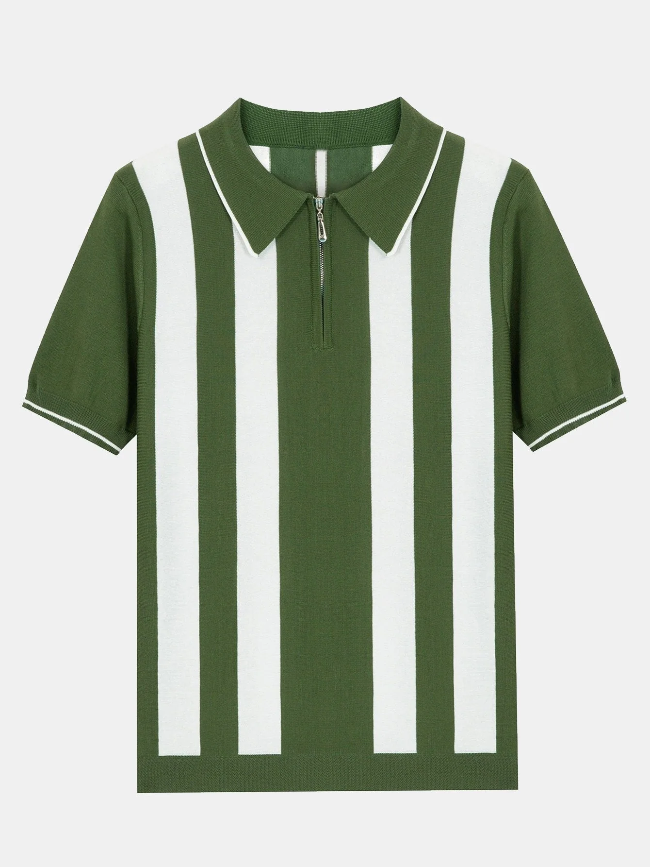 Damián® | Striped Zip Sweater Polo - Image 3