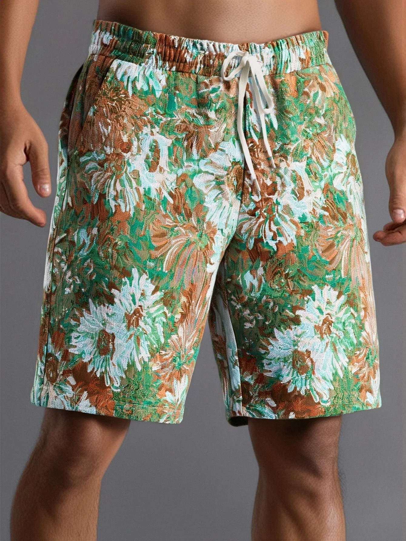 Damian | Painted Floral Jacquard Shorts - Image 12