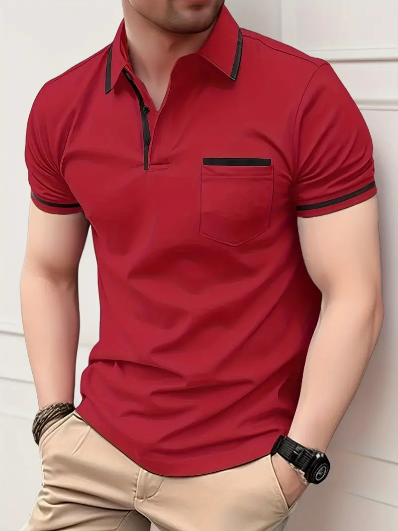 Damien® | Contrasting Short Sleeve Golf Shirt - Image 3