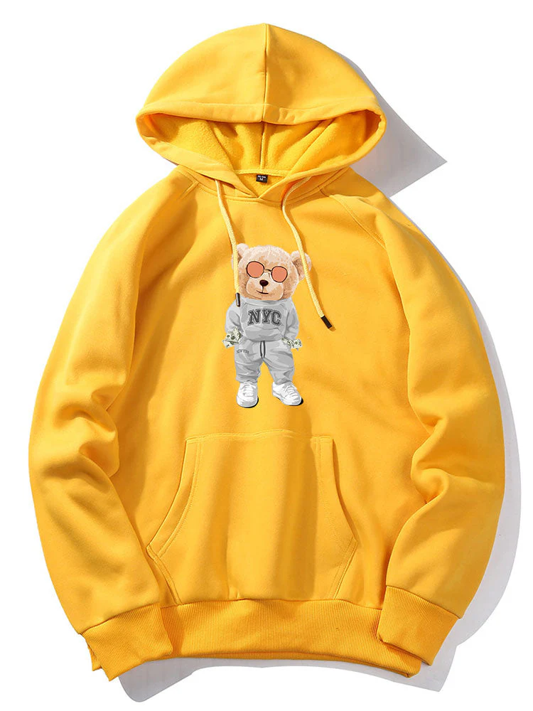 Damon | Rich Bear Print Hoodie - Image 3