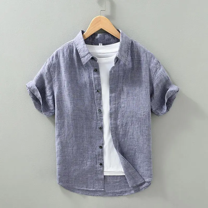 Daniel | Short Sleeved Linen Shirt - Image 2