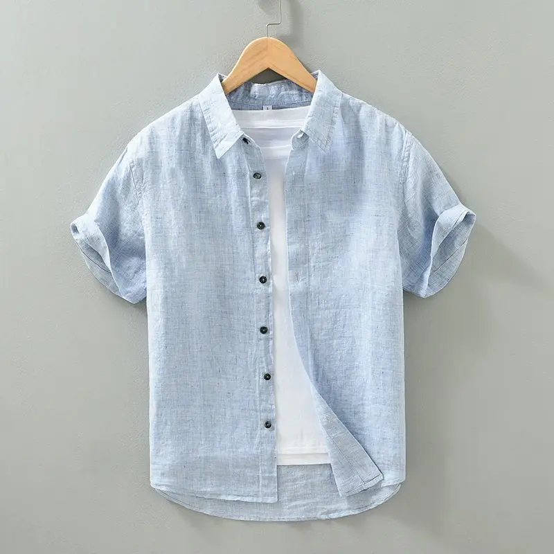 Daniel | Short Sleeved Linen Shirt - Image 3