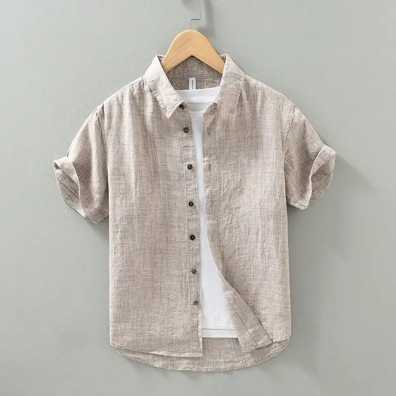 Daniel | Short Sleeved Linen Shirt - Image 4
