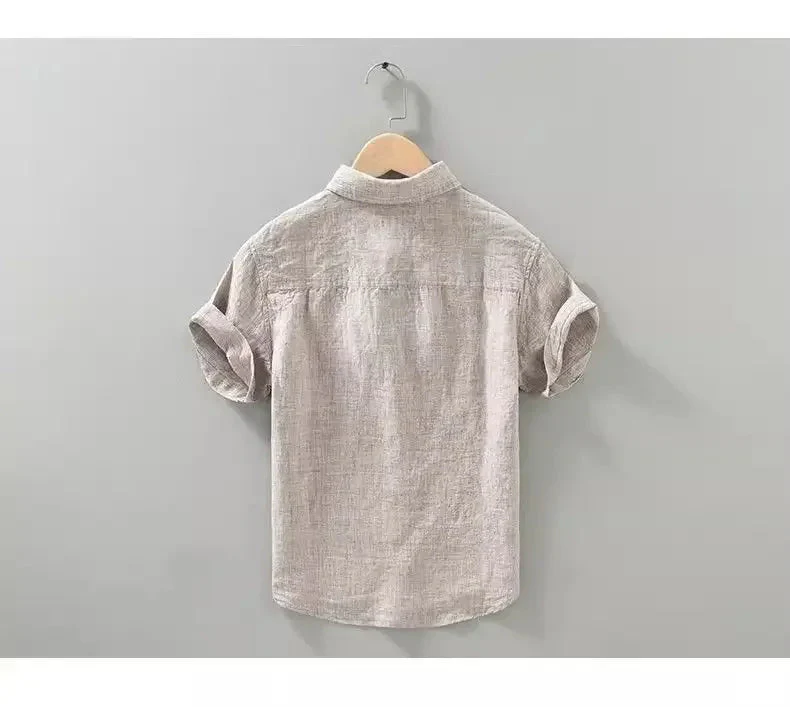 Daniel | Short Sleeved Linen Shirt - Image 6