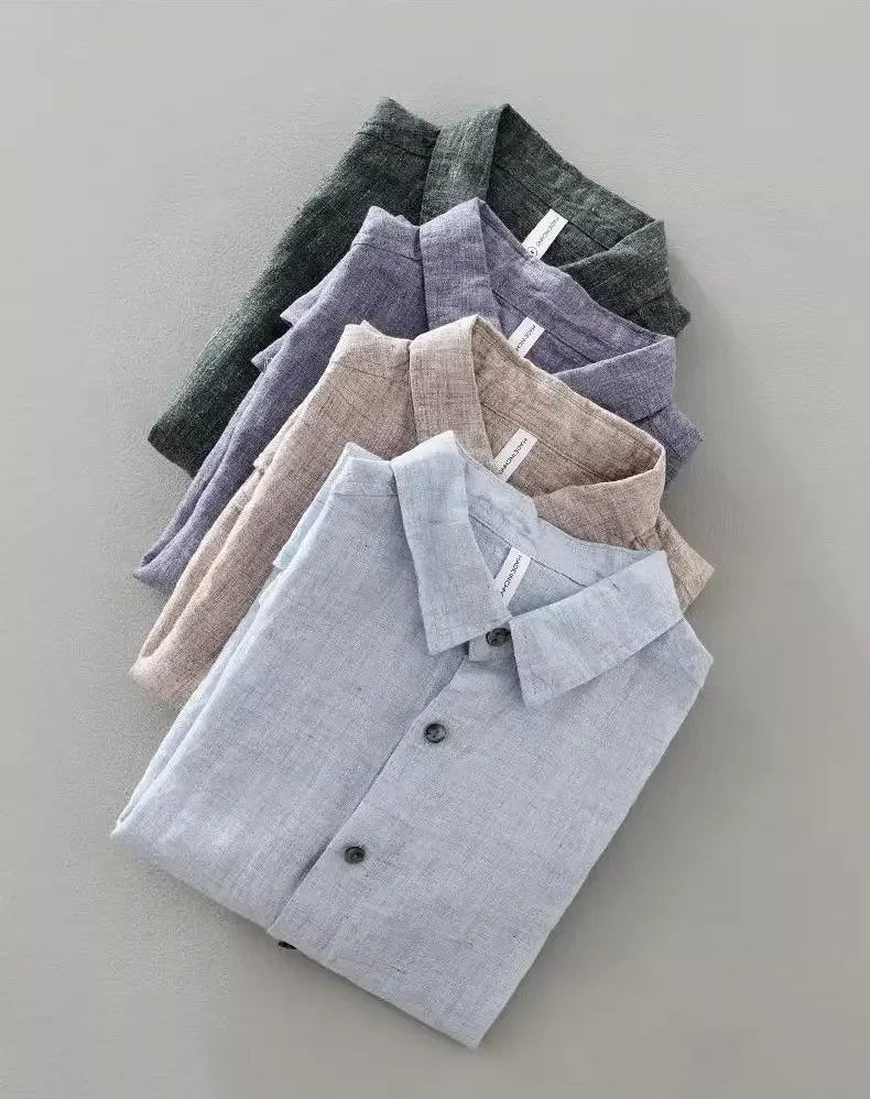 Daniel | Short Sleeved Linen Shirt - Image 7