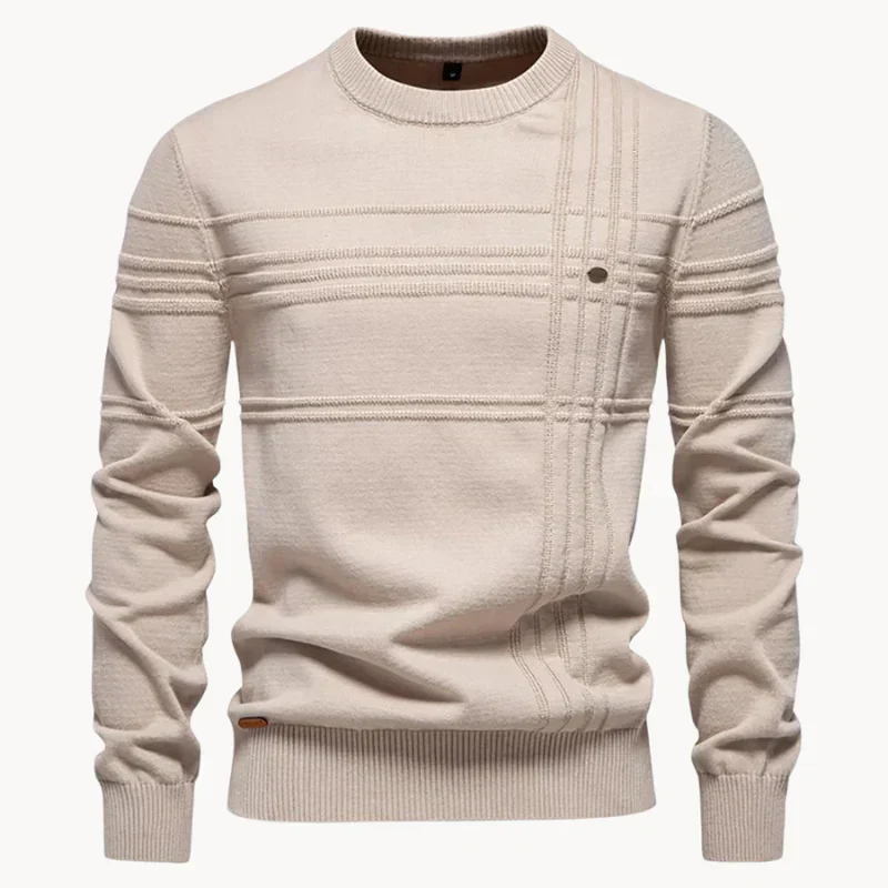 Dante | Men's structured round neck knitted sweater - Image 10