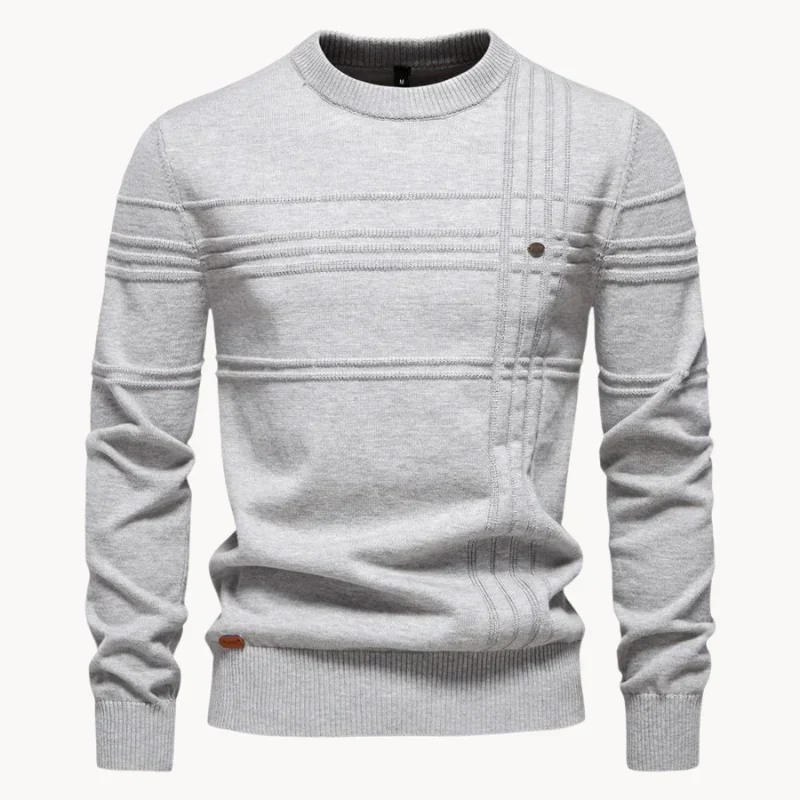 Dante | Men's structured round neck knitted sweater - Image 12