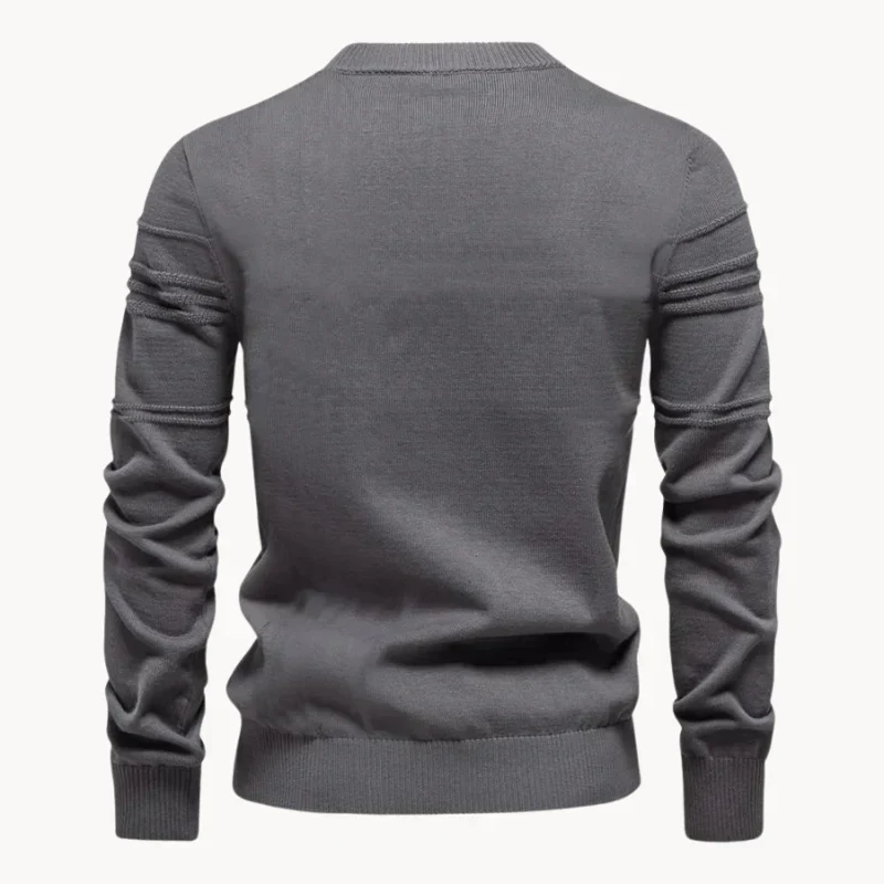 Dante | Men's structured round neck knitted sweater - Image 2