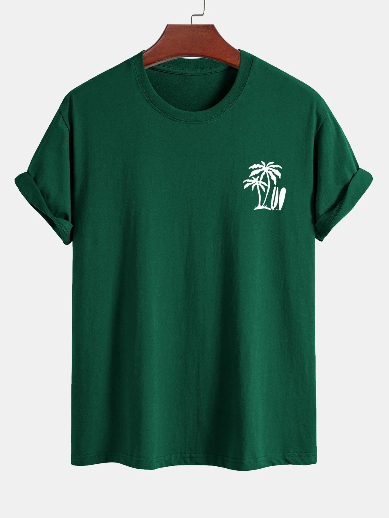 Darío® | Palm Tree Surfboard Print Cotton T-Shirt - Image 10