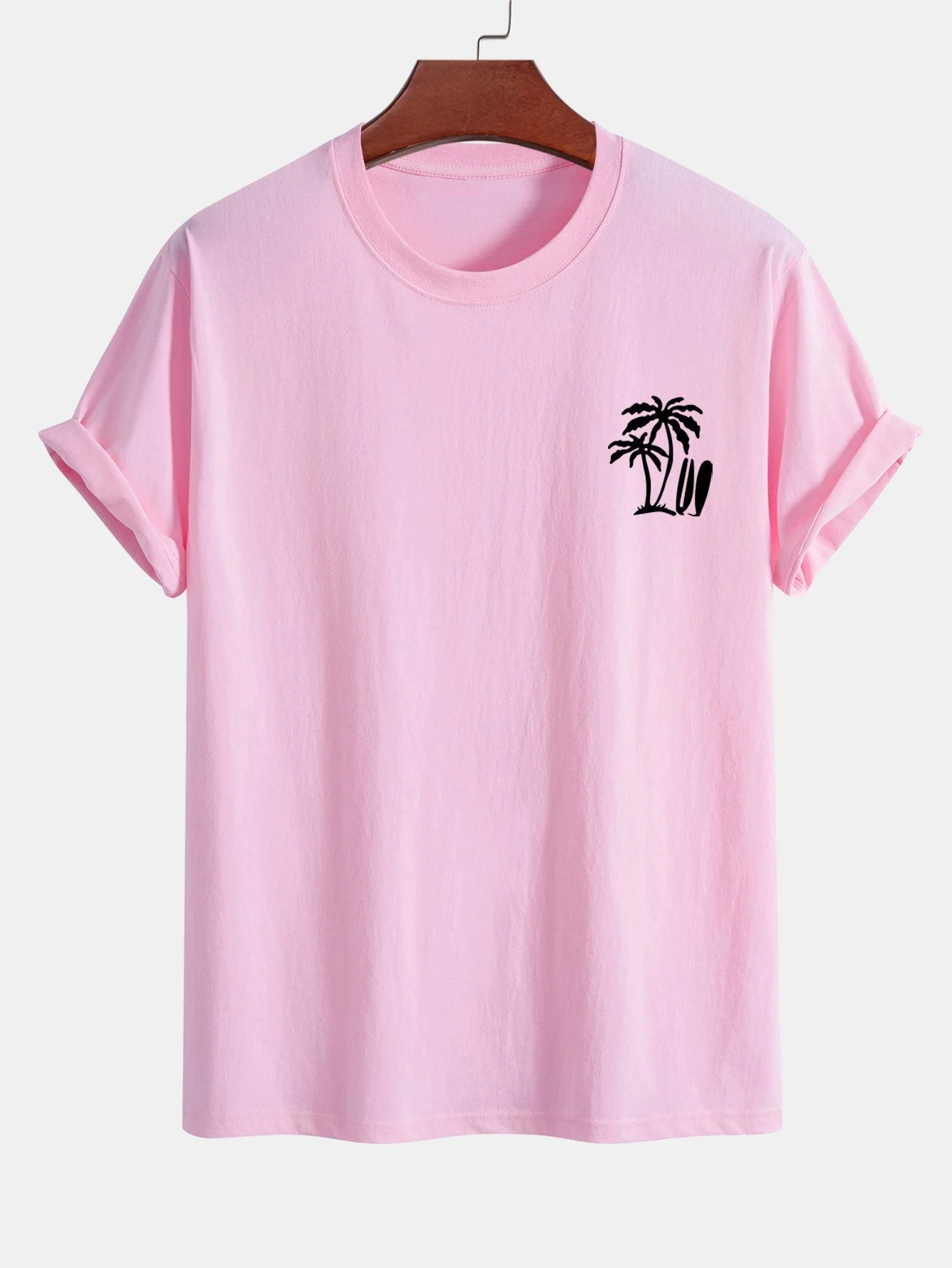 Darío® | Palm Tree Surfboard Print Cotton T-Shirt - Image 11