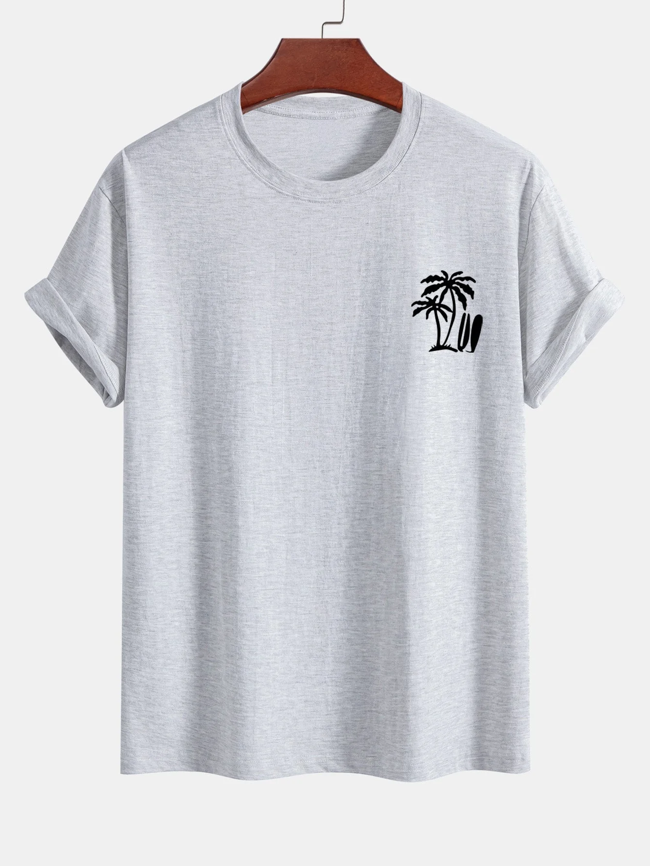 Darío® | Palm Tree Surfboard Print Cotton T-Shirt - Image 12
