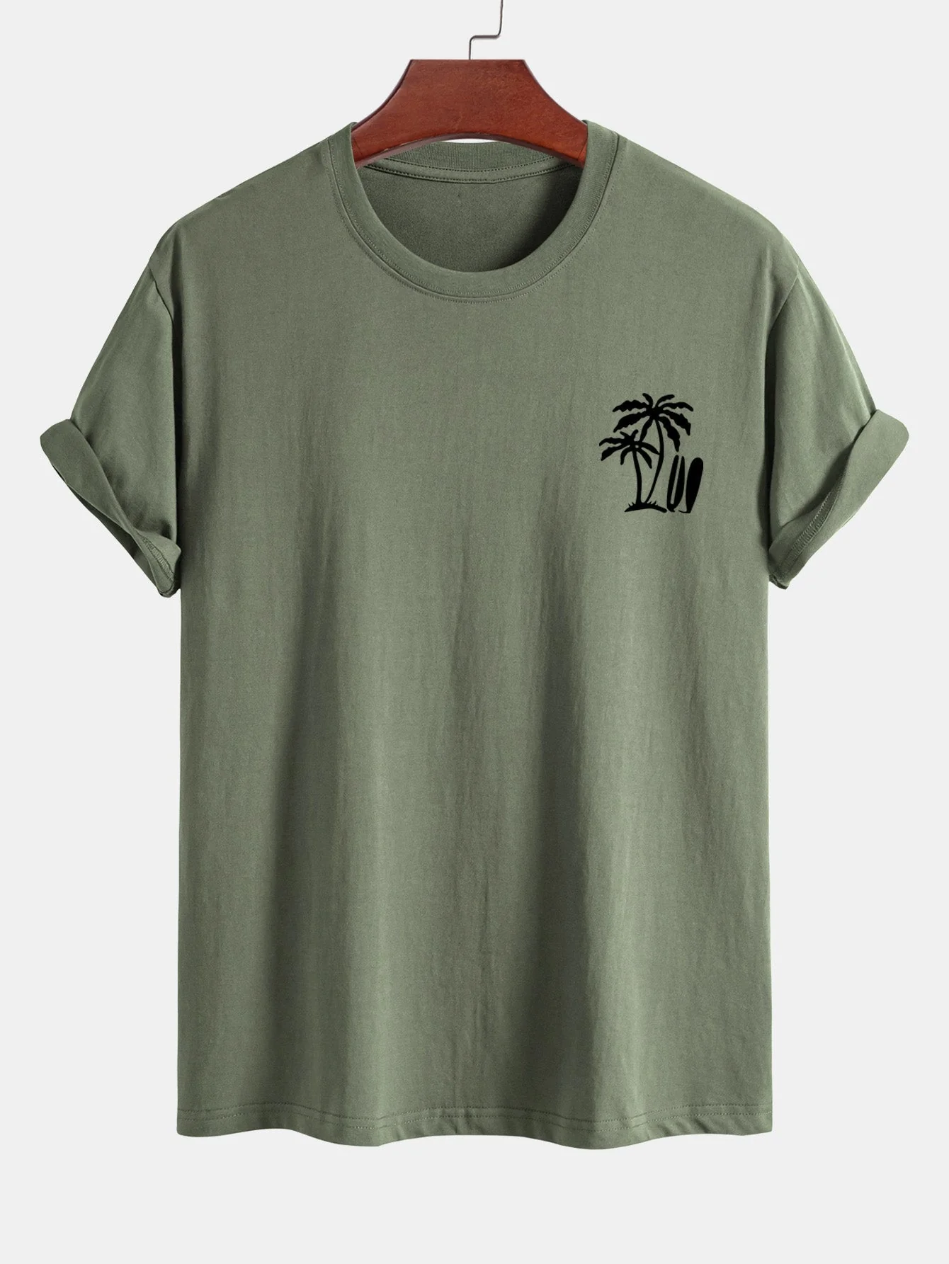 Darío® | Palm Tree Surfboard Print Cotton T-Shirt - Image 15