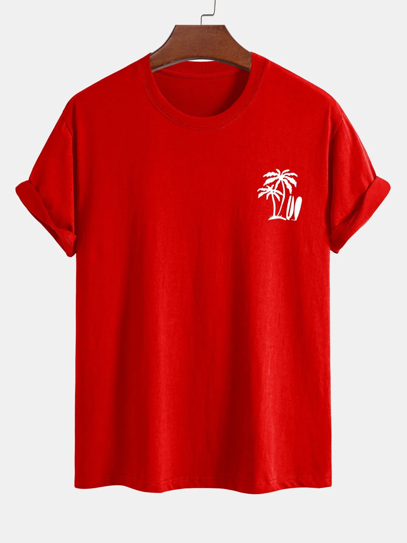 Darío® | Palm Tree Surfboard Print Cotton T-Shirt - Image 16