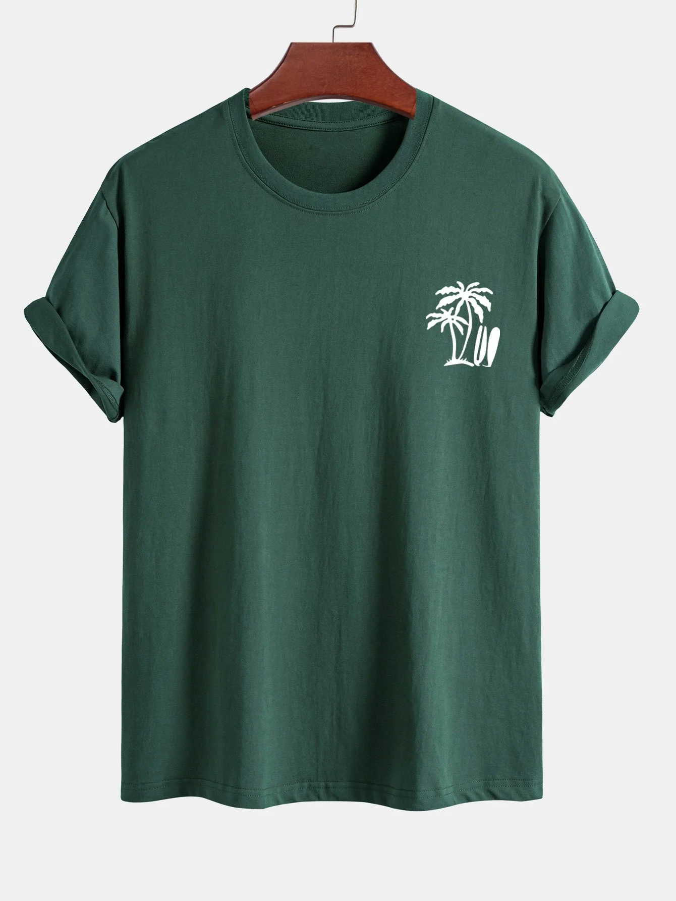 Darío® | Palm Tree Surfboard Print Cotton T-Shirt - Image 8