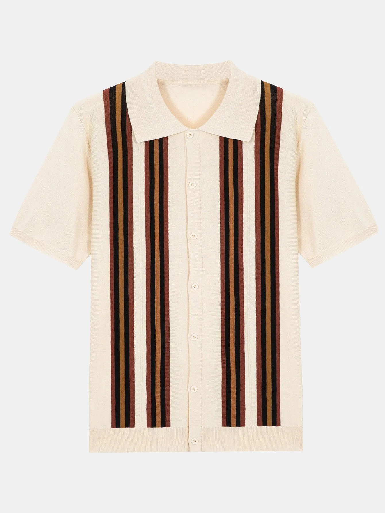 Darío® | Short Sleeve Striped Button Up Sweater Polo