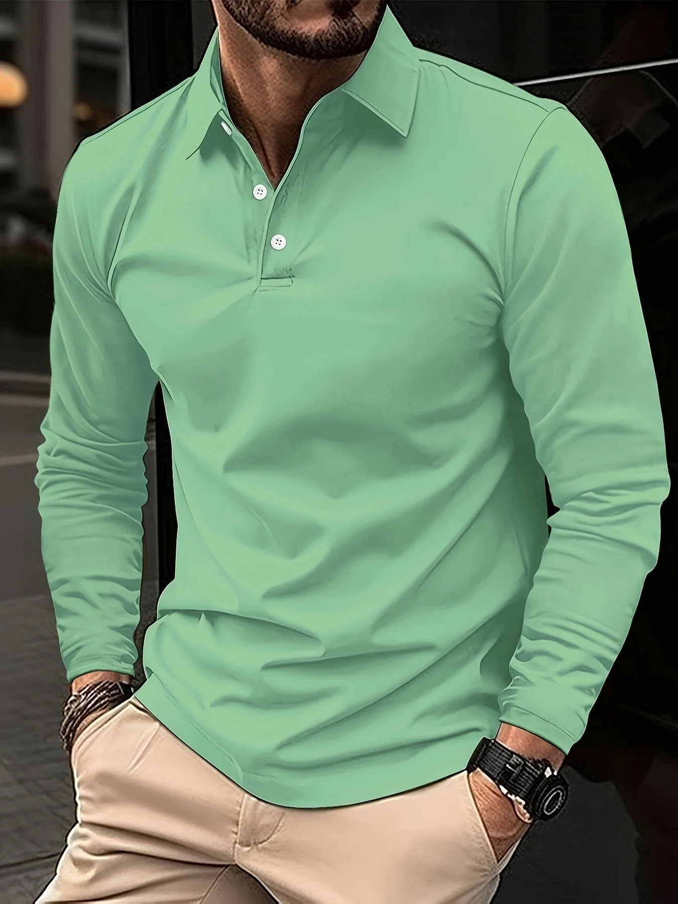 Darius® | Long Sleeve Polo Shirt For Men - Image 9