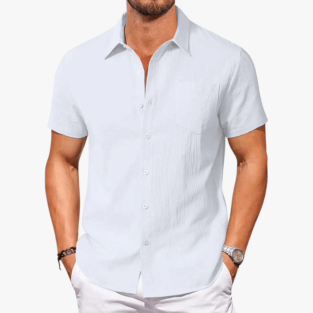 Darius | Men's Cotton Short Sleeve Shirt - Image 3