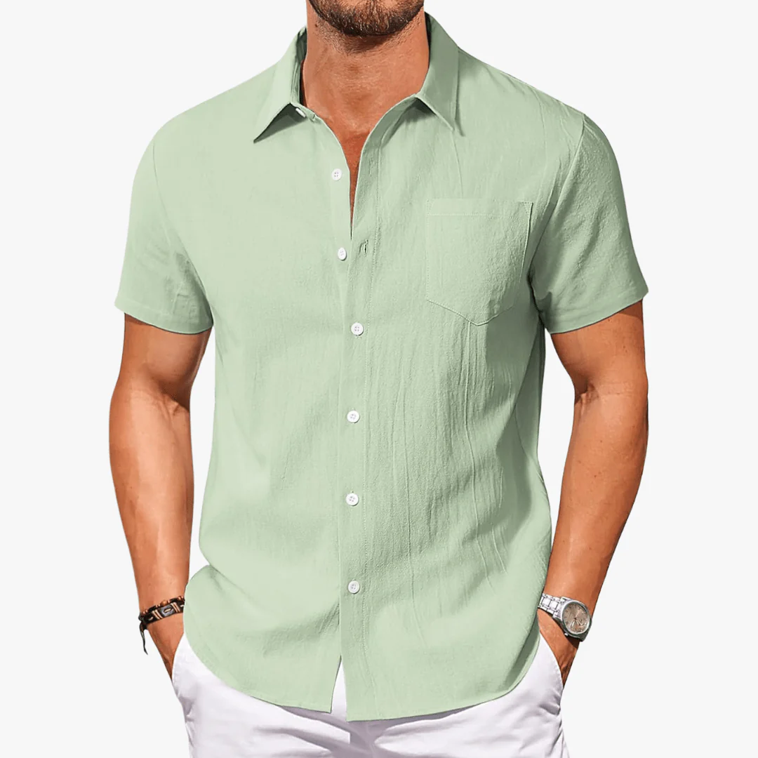 Darius | Men's Cotton Short Sleeve Shirt - Image 5