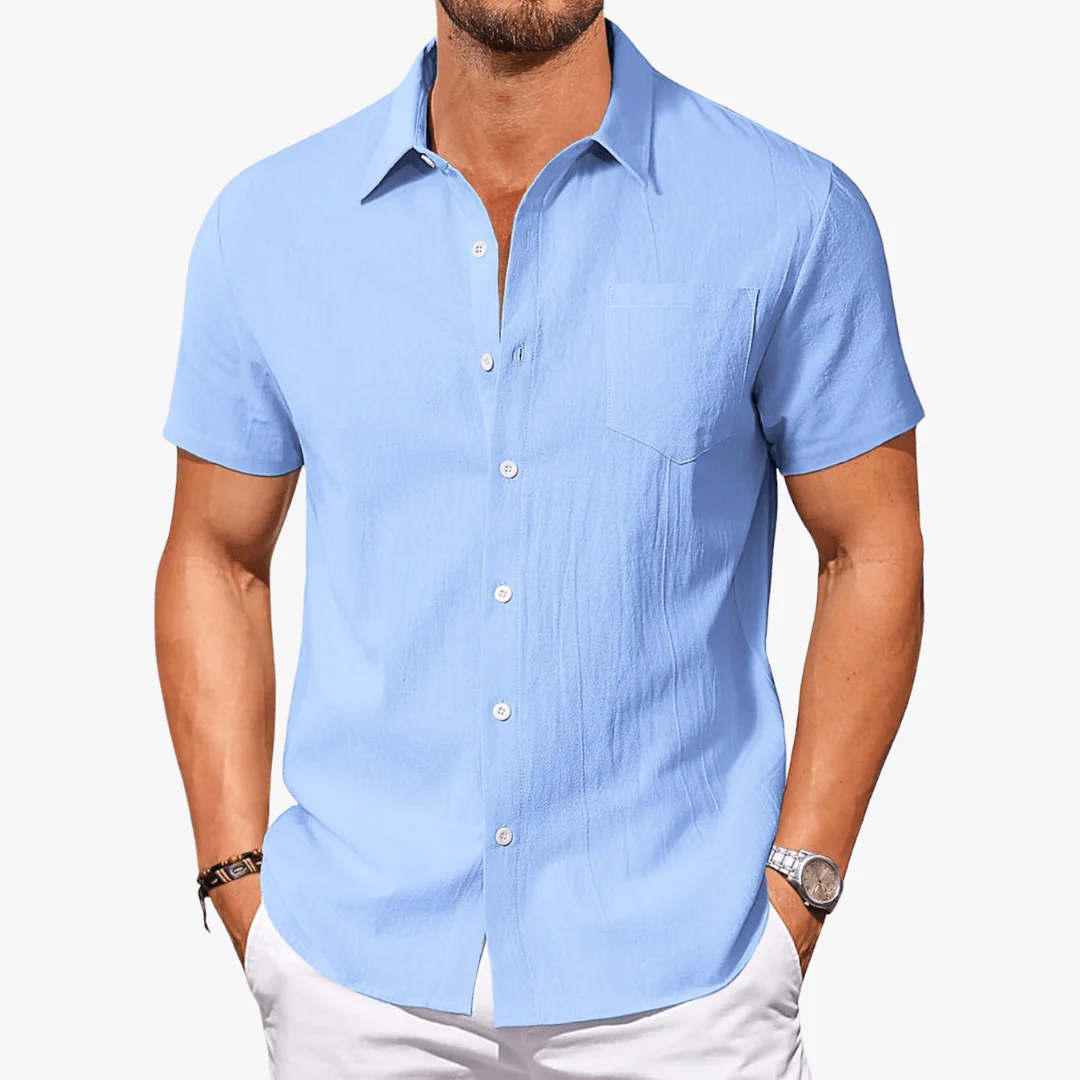 Darius | Men's Cotton Short Sleeve Shirt - Image 6