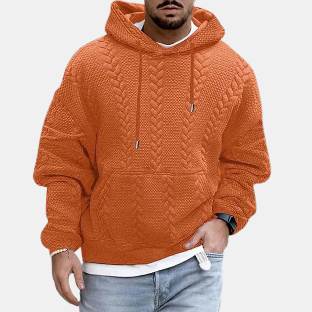 Darius | Men's structured cable-knit hoodie - Image 4