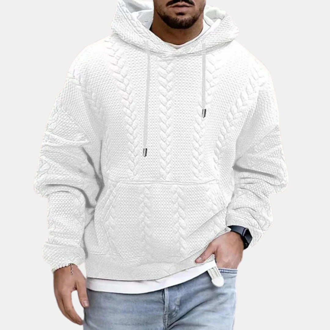 Darius | Men's structured cable-knit hoodie - Image 5