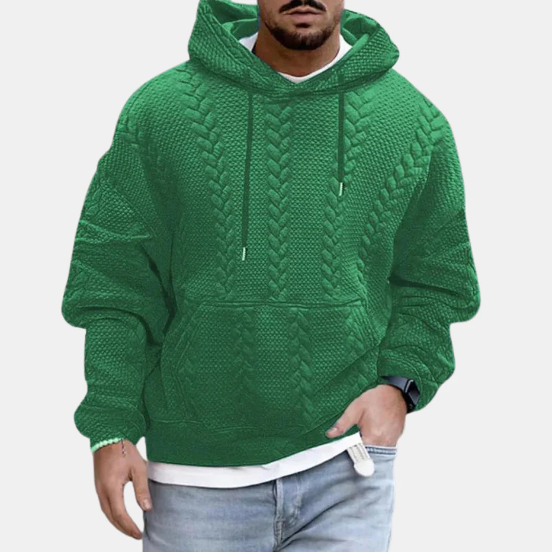 Darius | Men's structured cable-knit hoodie - Image 6