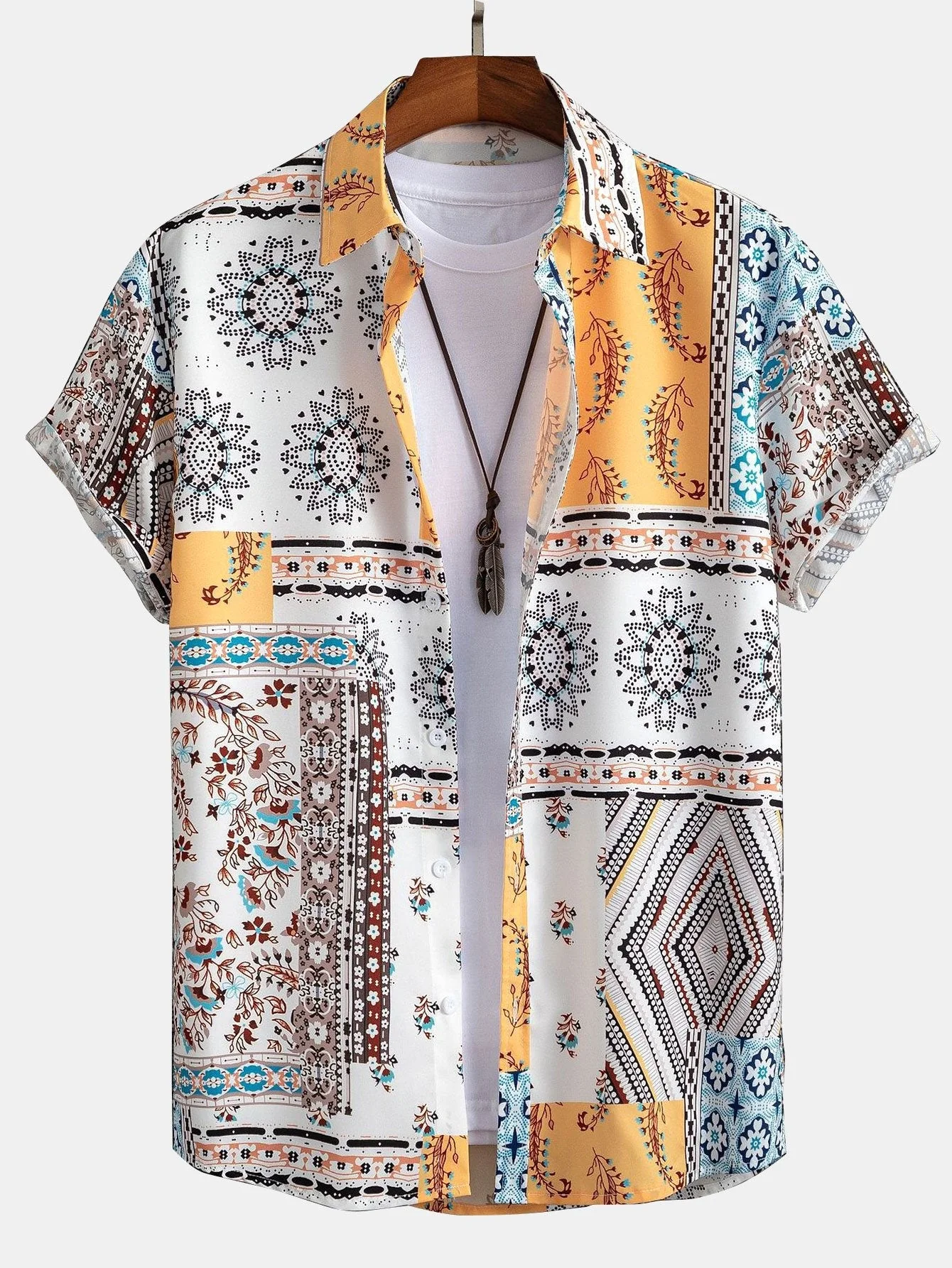 Darren® | Scarf Print Button Up Shirt & Swim Shorts - Image 3