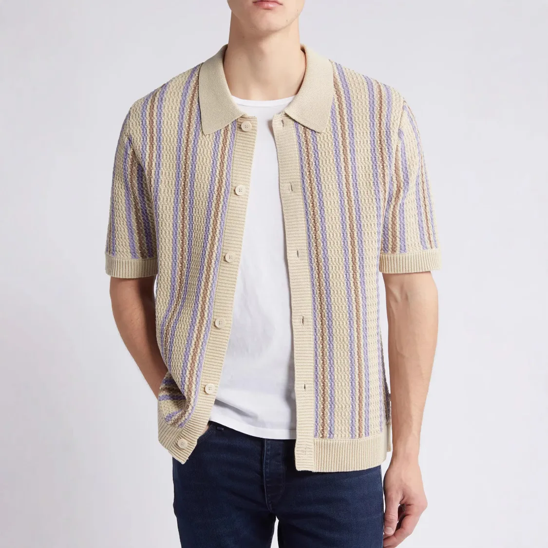 Darren® | Stripe Knit Polo - Image 3