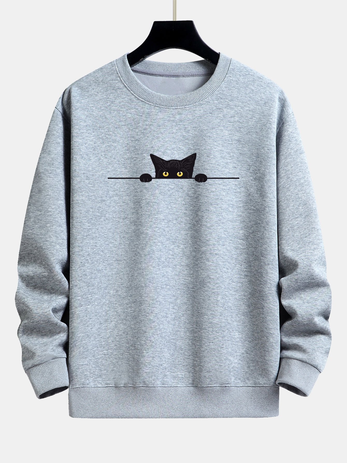 Daryl® | Black Cat Print Relax Fit Sweatshirt - Image 3