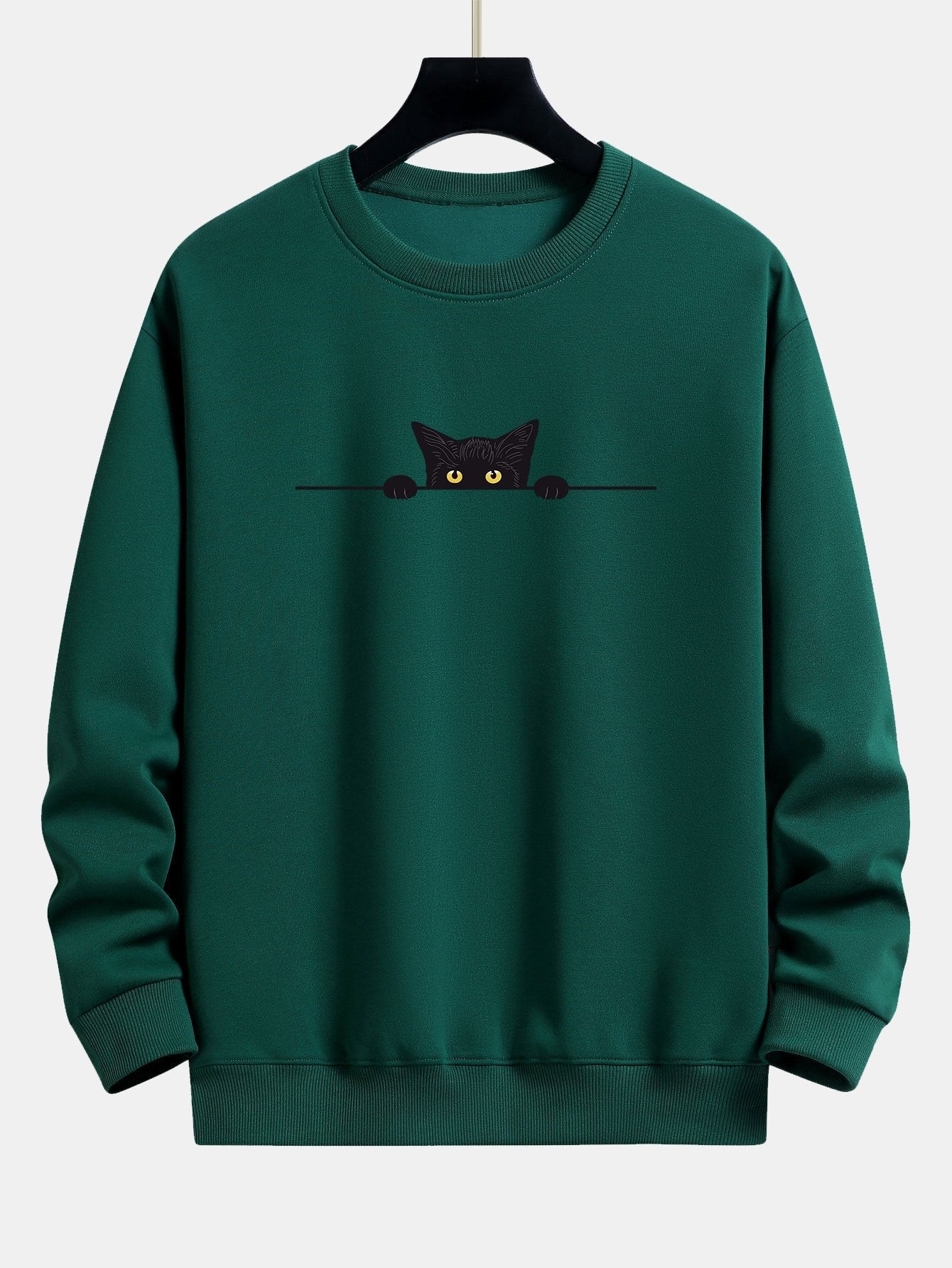 Daryl® | Black Cat Print Relax Fit Sweatshirt - Image 7