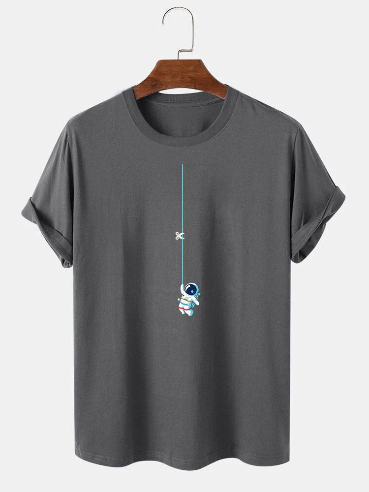 David® | Astronaut On A String Print T-Shirt - Image 5