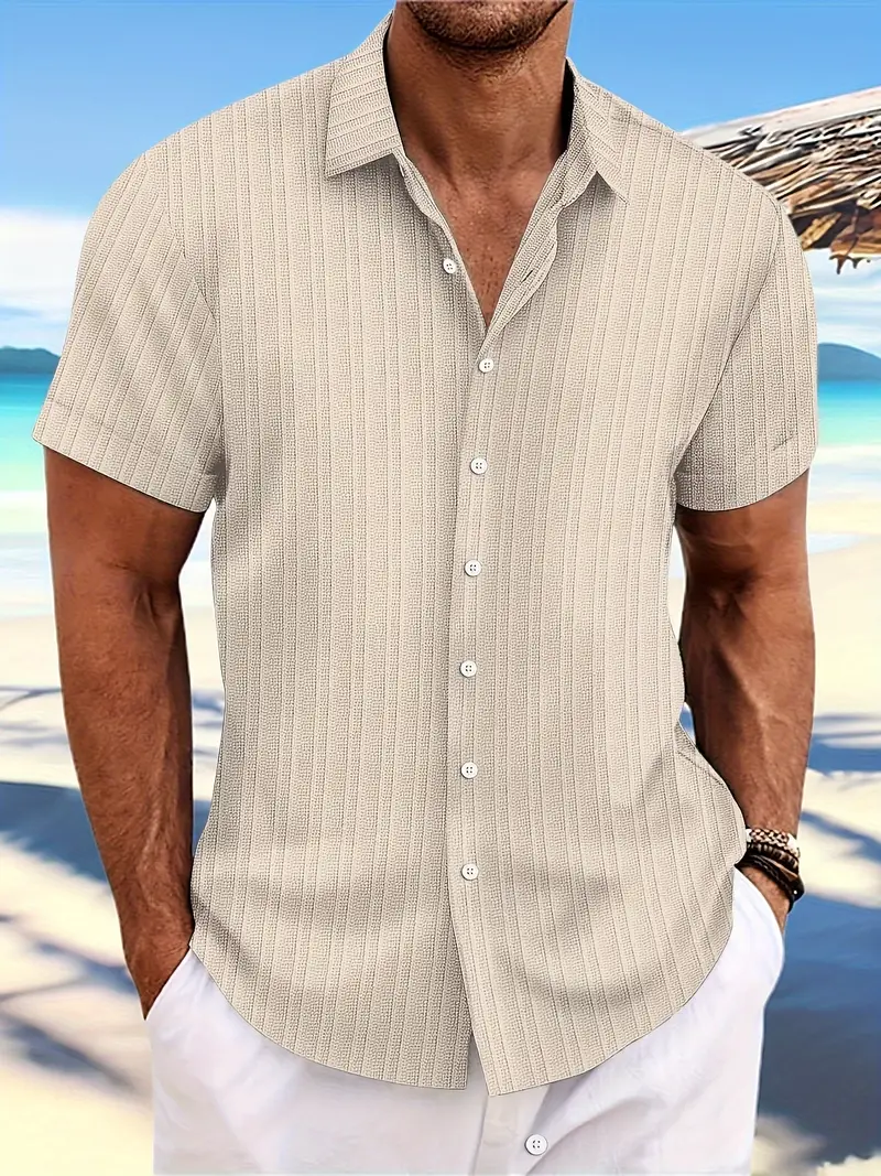 David® | Casual, Breathable Short-Sleeved Shirt With Lapels And Button Placket - Image 3
