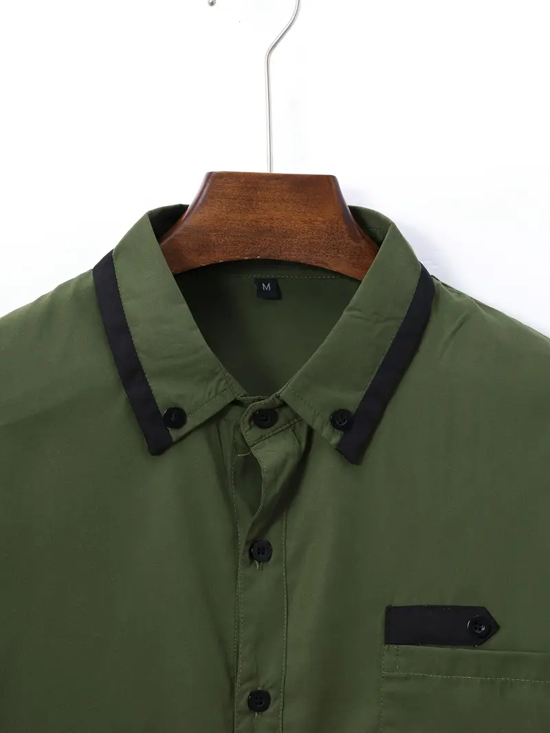 David® | Color Block Long Sleeve Shirt For Men - Image 11